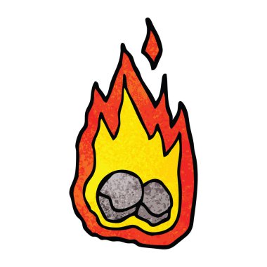 çizgi film yanan kömürlerin doodle