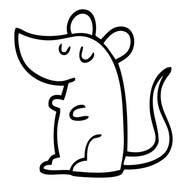 Ratón Dibujos Animados Blanco Negro — Archivo Imágenes Vectoriales