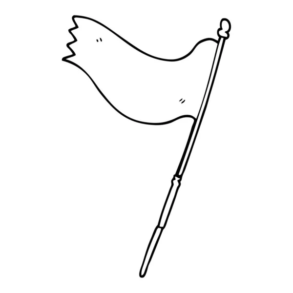 Kreslení Čar Kreslených Modrá Vlajka — Stockový vektor