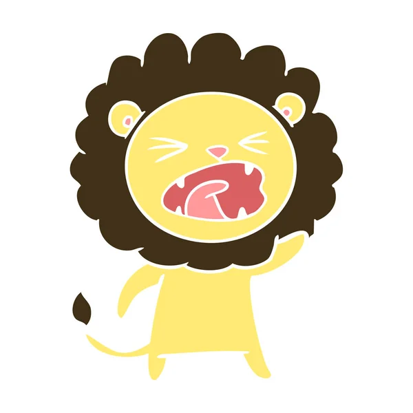 纯色风格动画片愤怒的狮子 — 图库矢量图片