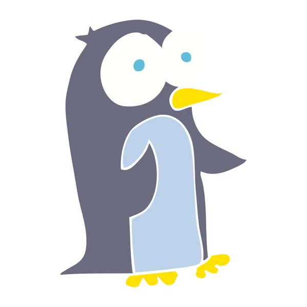Ilustração Cor Plana Pinguim — Vetor de Stock