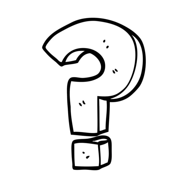 Line Drawing Cartoon Question Mark — Stock Vector