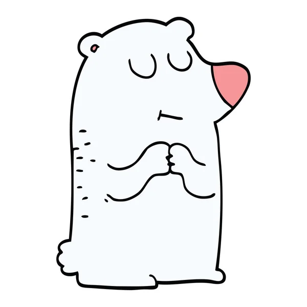 Cartoon Doodle Polar Bear — Stock Vector