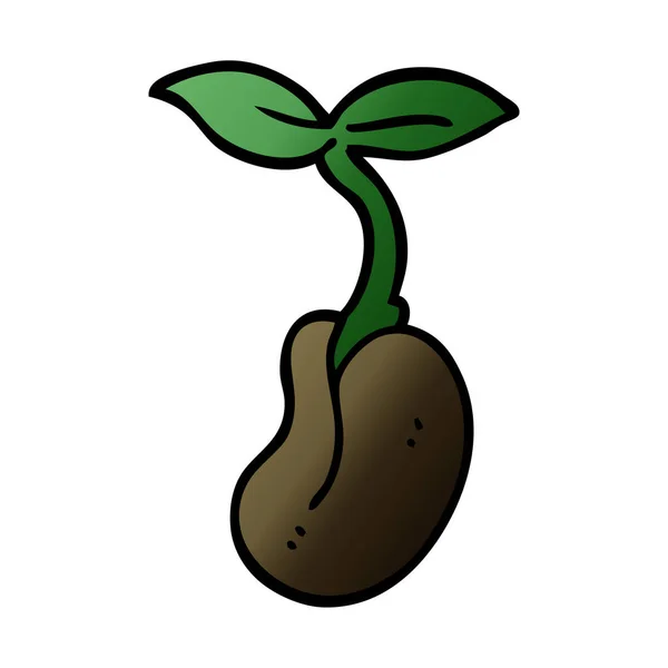 Doodle Desenho Animado Uma Planta Cultivada Sementes — Vetor de Stock