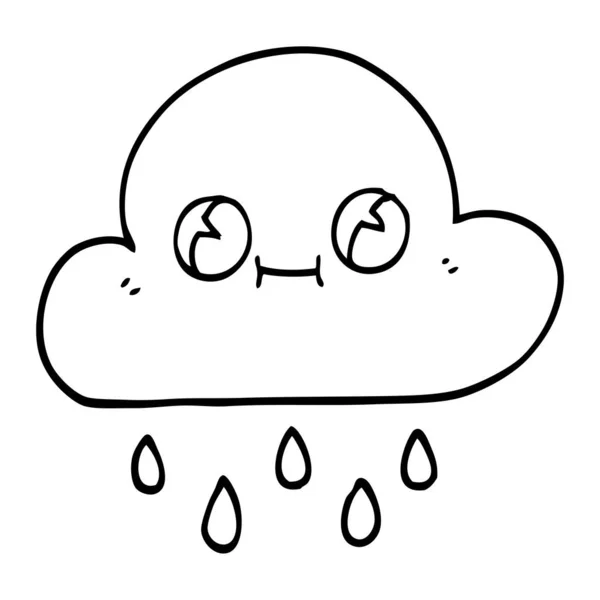 Çizim Karikatür Yağmur Bulutu — Stok Vektör