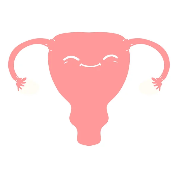 Plat Couleur Style Bande Dessinée Utérus — Image vectorielle