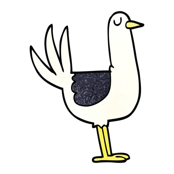 Cartoon Doodle Lång Fågel — Stock vektor