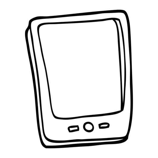 Linea Disegno Cartone Animato Touch Screen Mobile — Vettoriale Stock