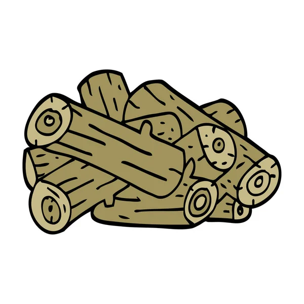 Estaca Doodle Desenhos Animados Logs —  Vetores de Stock