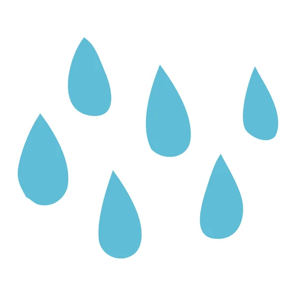 Gotas Chuva Doodle Desenhos Animados —  Vetores de Stock