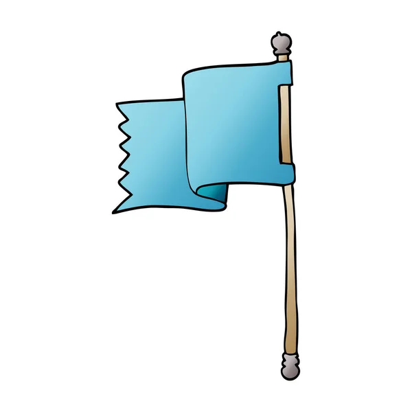 Cartoon Doodle Van Een Blauwe Vlag — Stockvector