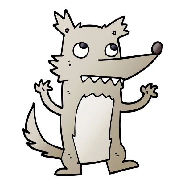 Vetor Gradiente Ilustração Cartoon Lobo — Vetor de Stock