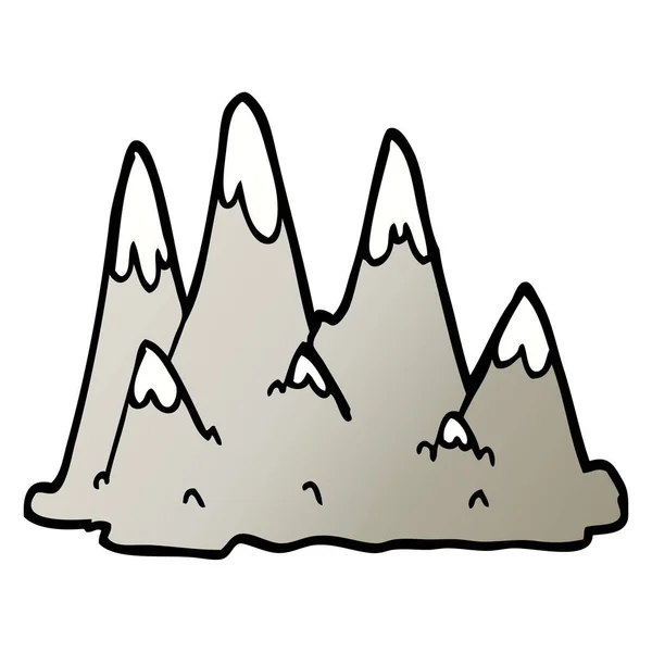 Gradient Vectoriel Illustration Bande Dessinée Montagnes — Image vectorielle