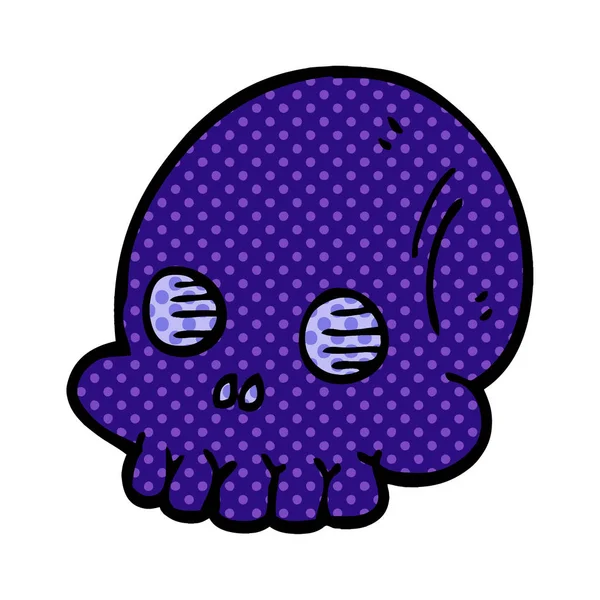 Cartoon Doodle Halloween Totenkopf — Stockvektor