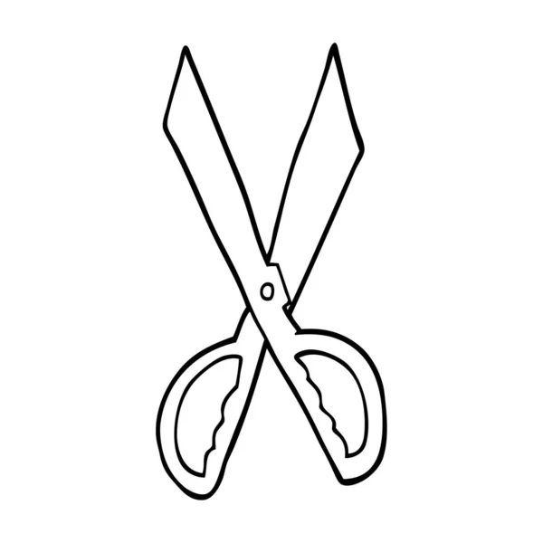 Line Drawing Cartoon Sewing Scissors — Stock Vector