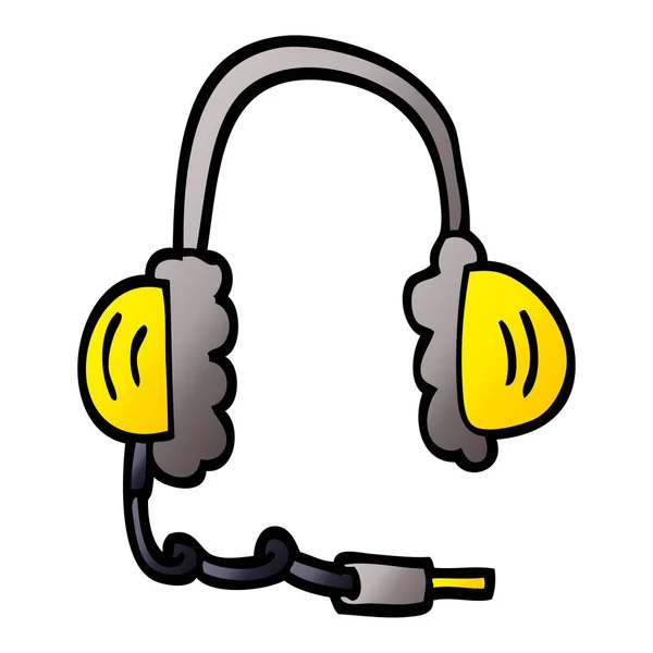 Cartoon Doodle Head Phones — Stock Vector