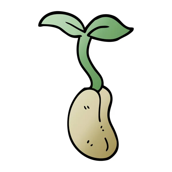 Desenho Animado Doodle Seedling Ilustração —  Vetores de Stock