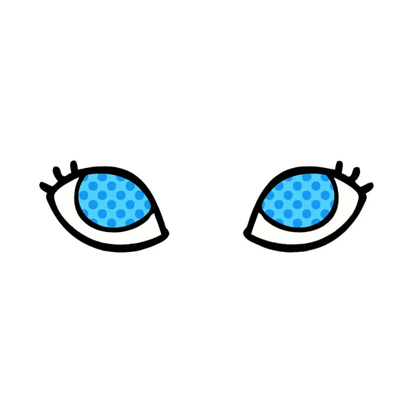 Cartone Animato Doodle Occhi Blu — Vettoriale Stock
