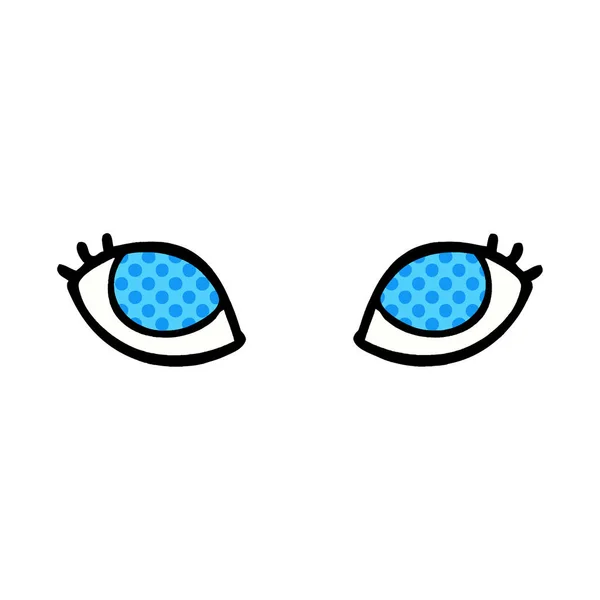 Zeichentrick Doodle Blaue Augen — Stockvektor