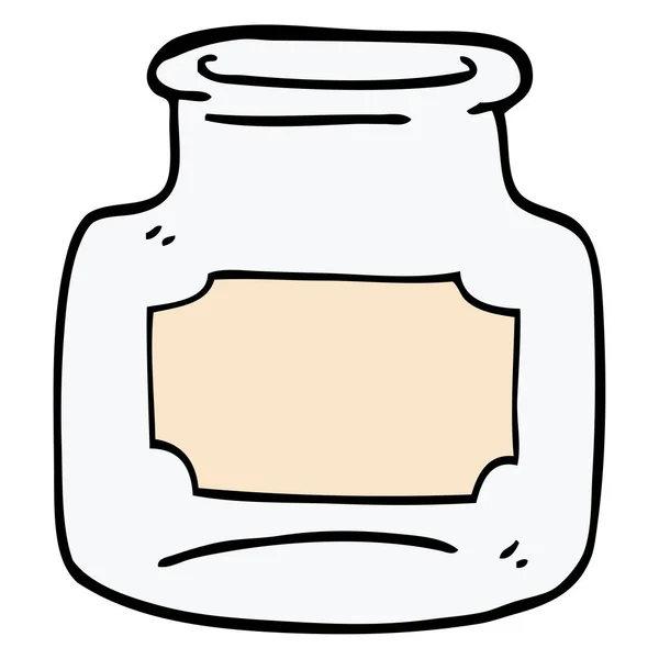 Cartoon Doodle Clear Glass Jar — Stock Vector