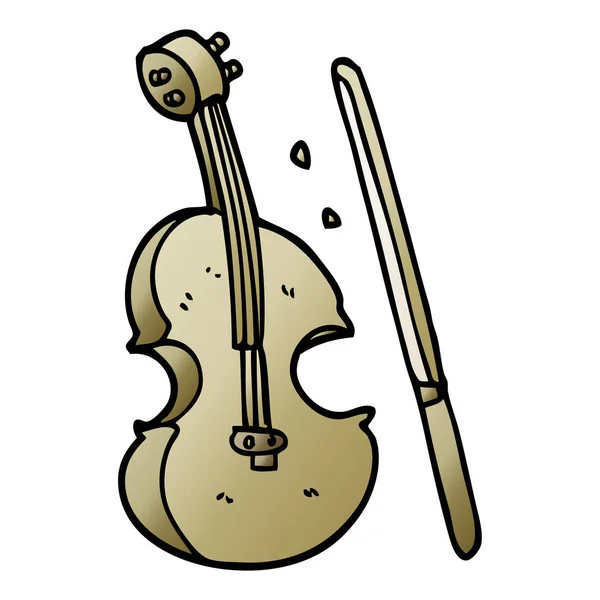 Dibujos Animados Doodle Violín Arco — Archivo Imágenes Vectoriales