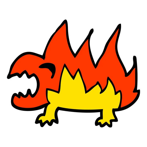 Cartoon Doodle Fire Demon — Stock Vector