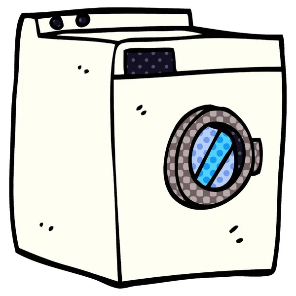 Dessin Animé Doodle Machine Laver — Image vectorielle