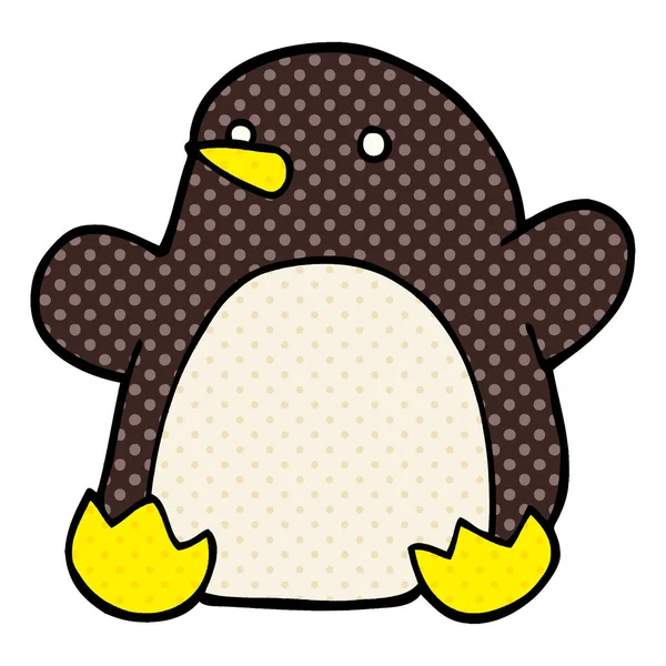 Cartoon Doodle Dansen Pinguïn — Stockvector