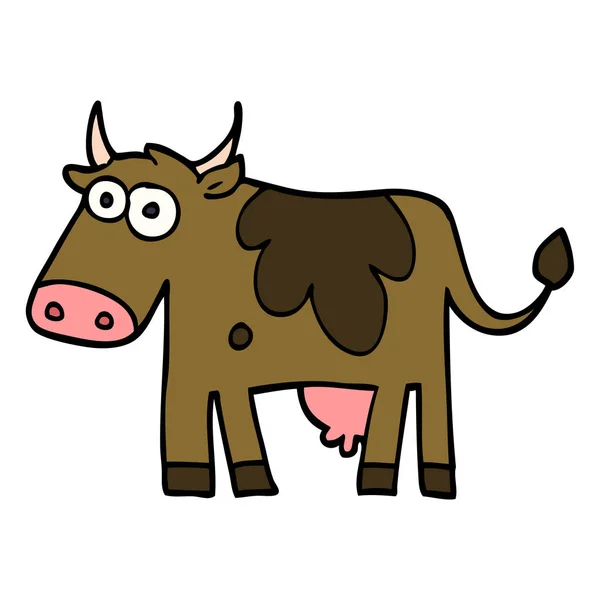 Cartoon Doodle Boerderij Koe — Stockvector