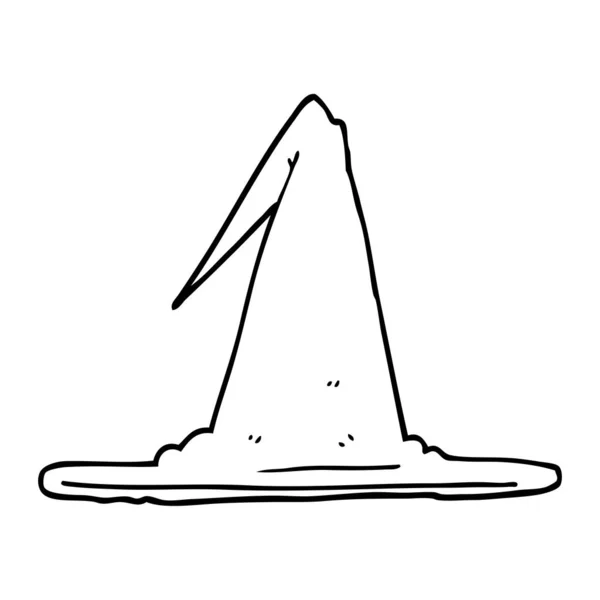 Γραμμικό Σχέδιο Καρτούν Καπέλο Μάγισσας — Διανυσματικό Αρχείο