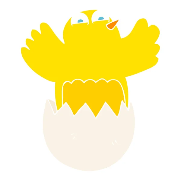 Flat Color Illustration Hatching Egg — Stock Vector