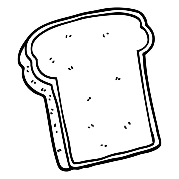 Lijntekening Cartoon Sneetje Brood — Stockvector