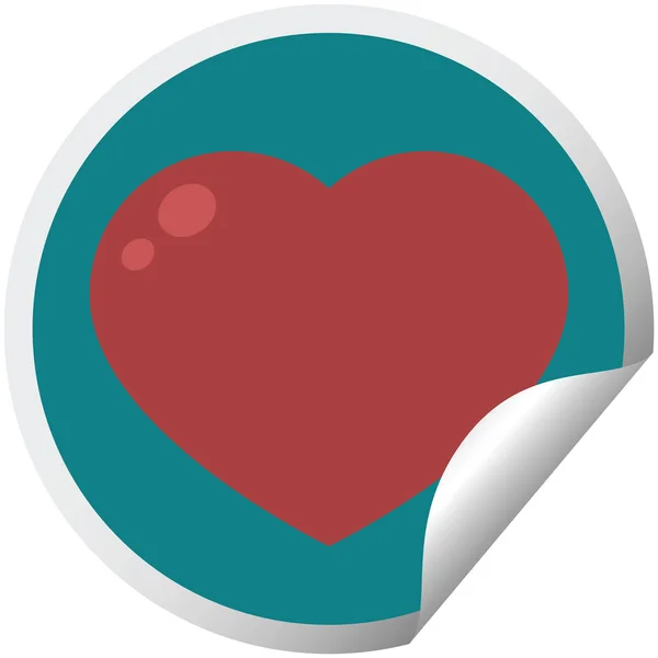 Heart Symbol Graphic Vector Illustration Circular Sticker — Stock Vector