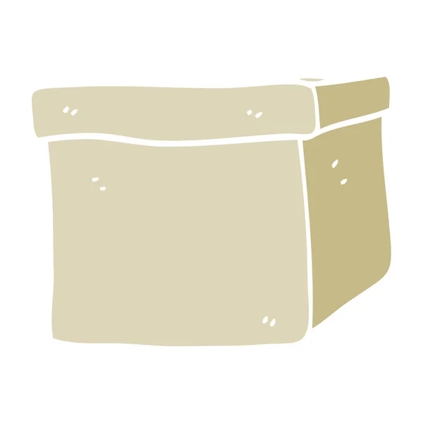 Illustration Couleur Plate Boîte Carton Dessin Animé — Image vectorielle