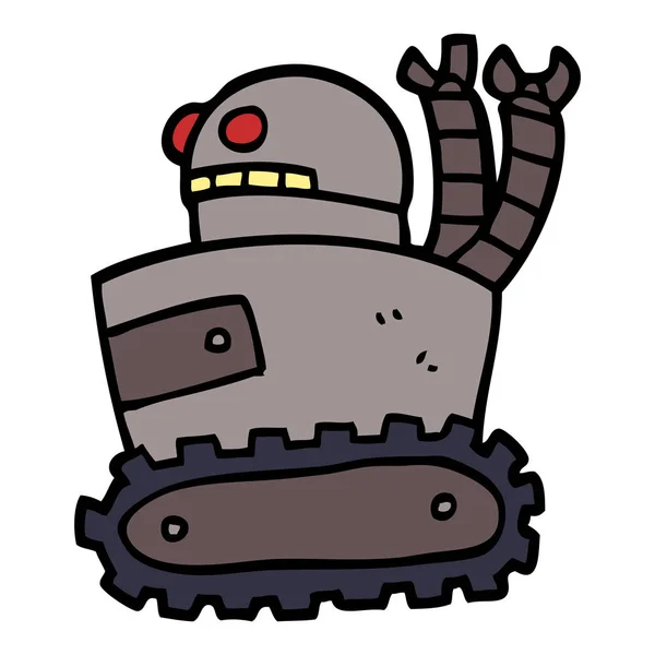 Cartoon Doodle Robot Illustration — Stock vektor