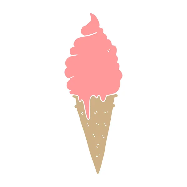 Helado Dibujos Animados Estilo Color Plano — Archivo Imágenes Vectoriales