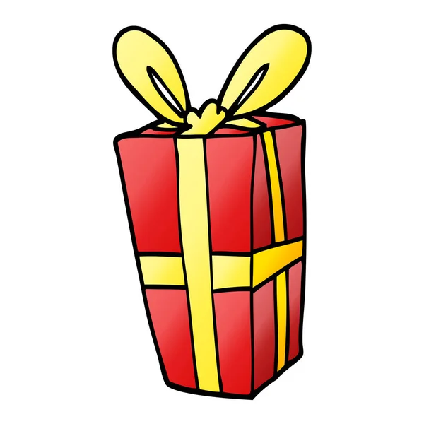 Dibujos Animados Garabato Regalo Navidad — Vector de stock