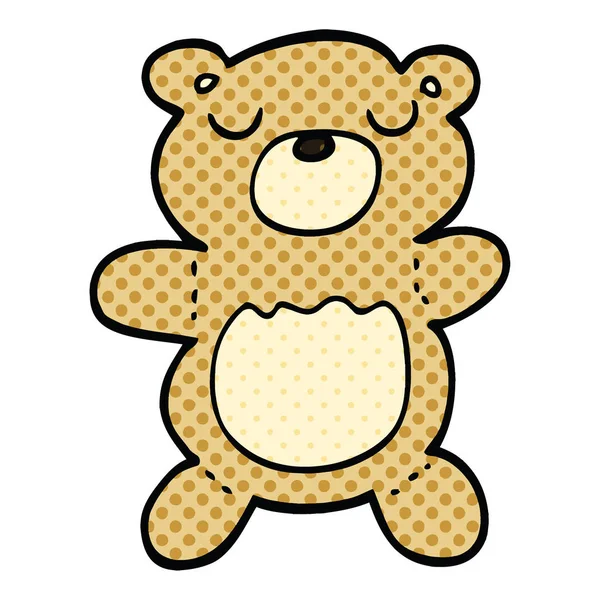 Comic Book Style Cartoon Teddy Bear — Stock Vector