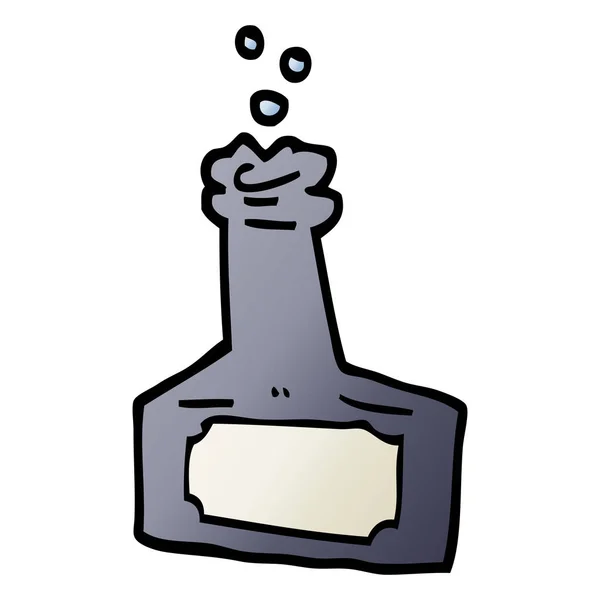 Vector Gradient Illustration Cartoon Bubbling Bottle — Stock Vector