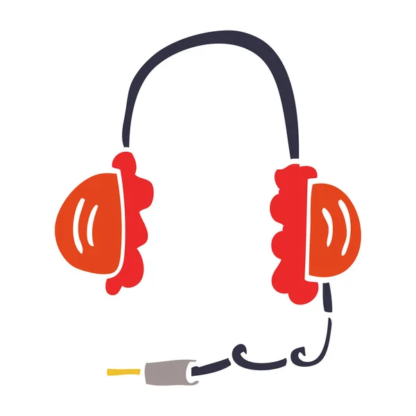 Desenhos Animados Fones Ouvido Doodle — Vetor de Stock