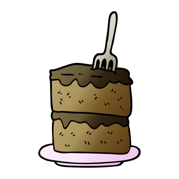 ベクトル グラデーション図漫画切れのケーキ — ストックベクタ