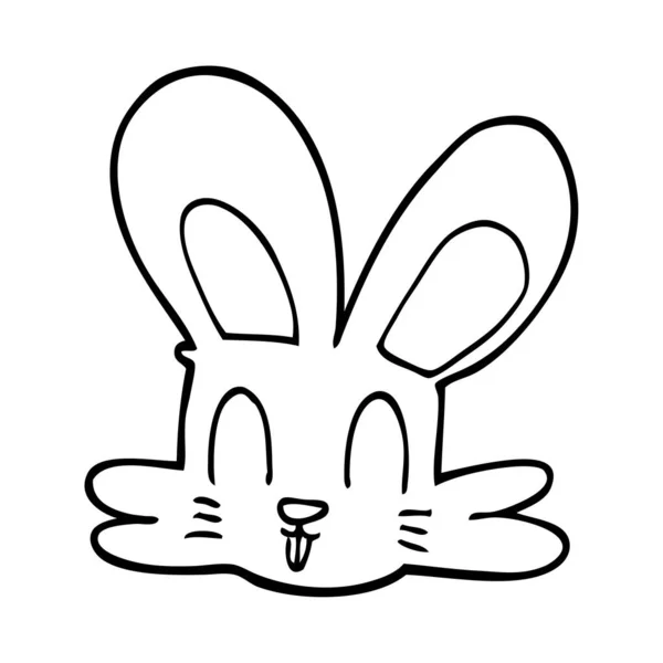 Line Drawing Cartoon Cute Bunny — Stock Vector