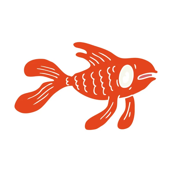 Flache Farbe Stil Cartoon Fisch — Stockvektor