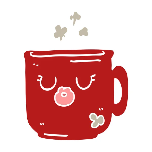 Kreslený Doodle Hrnek Horkou Kávou — Stockový vektor