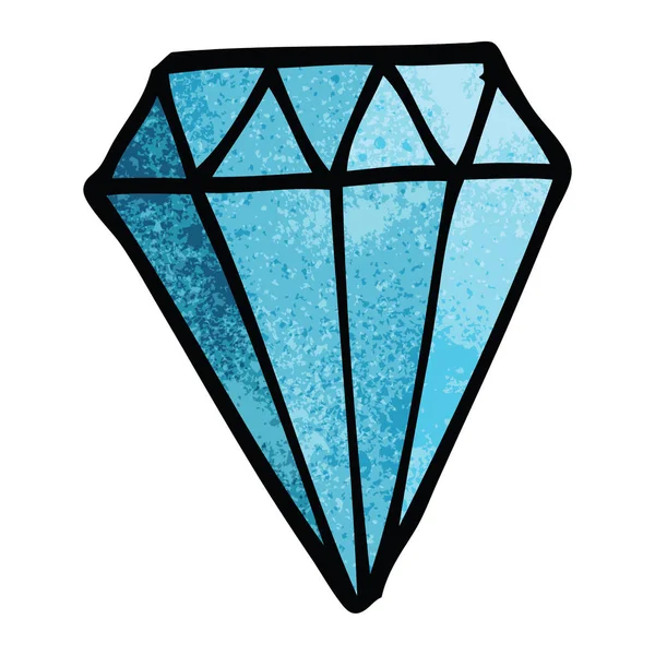 Cartoon Doodle Tattoo Diamant — Stockvector