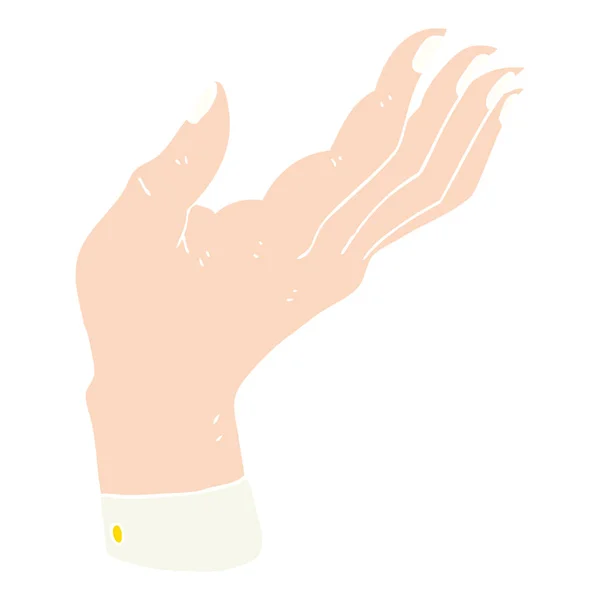 Плоска Кольорова Ілюстрація Відкритої Руки Піднятої Долоні Вгору — стоковий вектор
