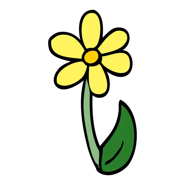 Desenho Animado Doodle Primavera Flor — Vetor de Stock