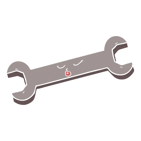 Egale Kleur Stijl Cartoon Spanner — Stockvector