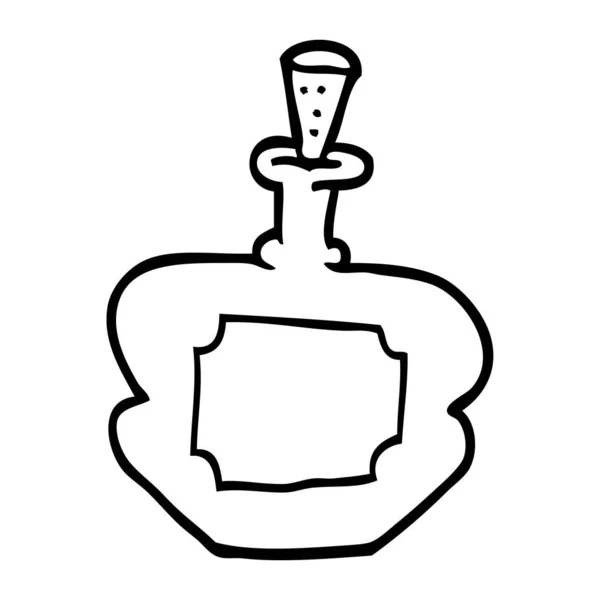 Línea Dibujo Dibujos Animados Perfume Botella — Vector de stock