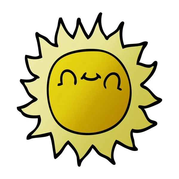 Мультяшные Каракули Счастливого Солнца — стоковый вектор